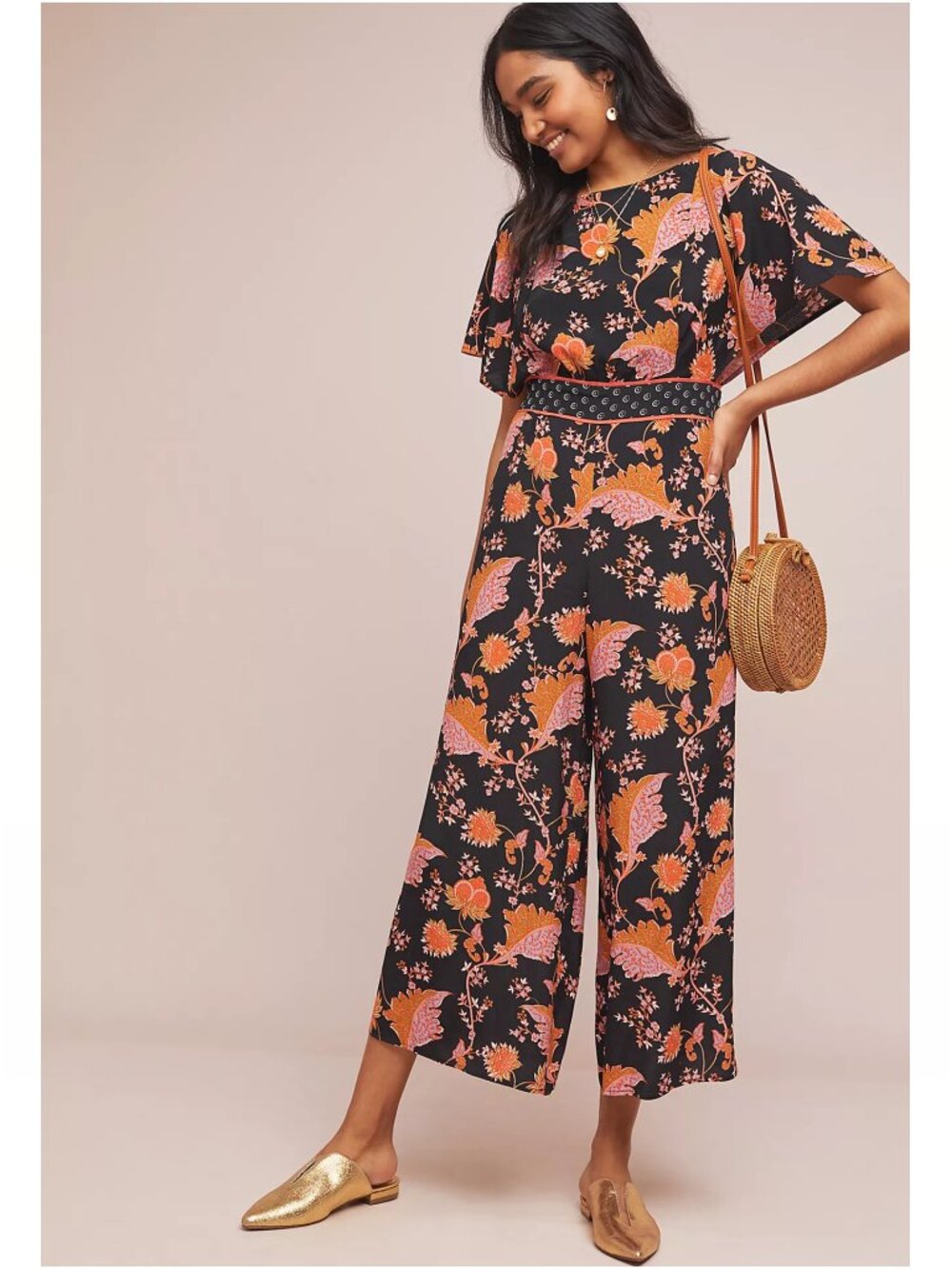 Maeve Belted Botanical Jumpsuit